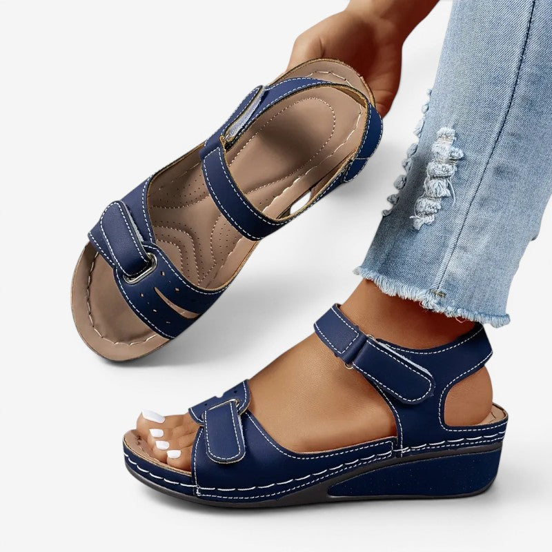 Wedge Sandals with Velcro Strap for Women