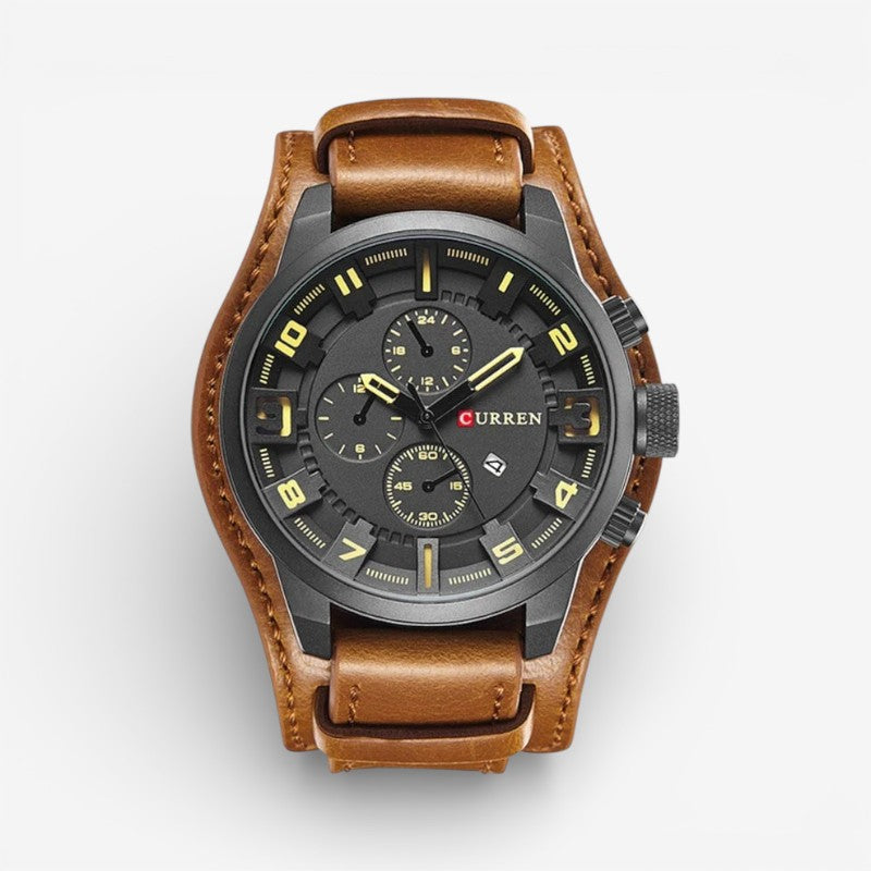 Lachlan – Round Watch with Adjustable Strap and Date Function