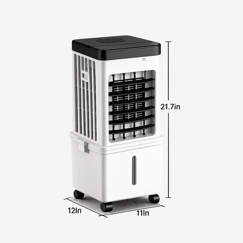 Portable Air Cooling Fan with Built-In Wheels