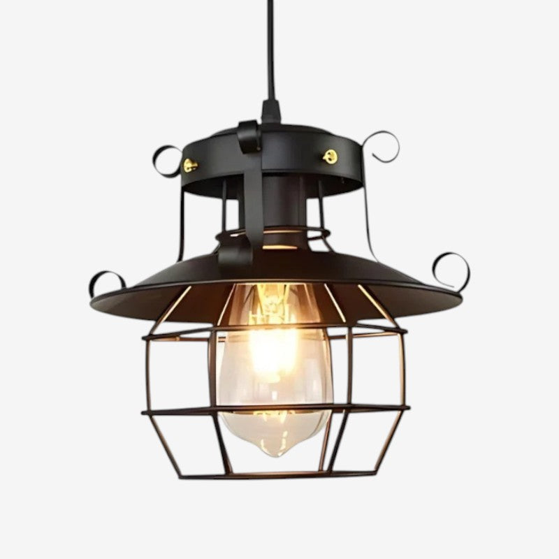 LumaGrid – LED Pendant Lamp with Cage Shade Design