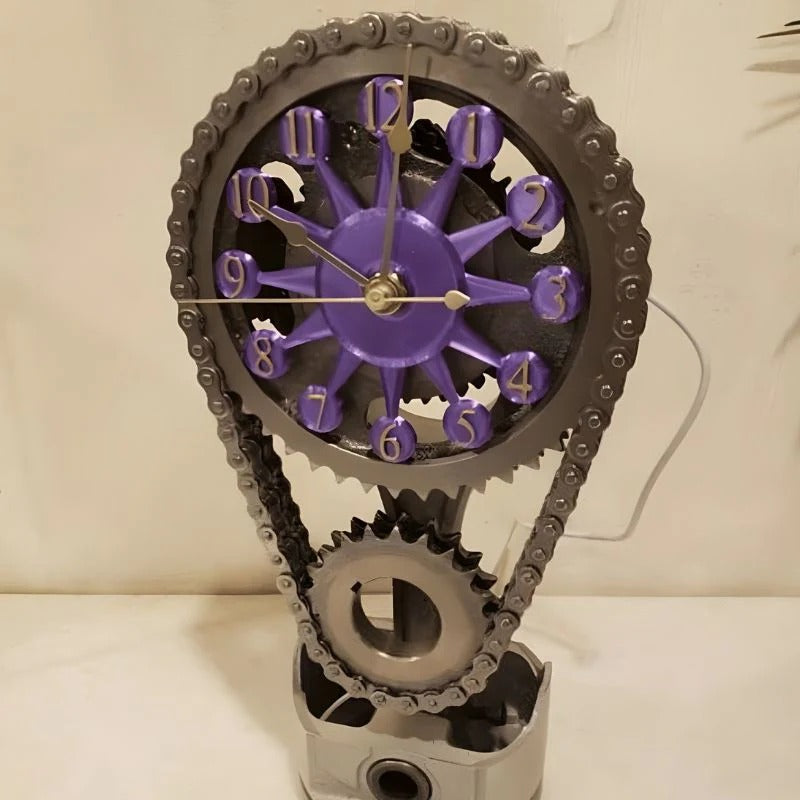 GearTime – Tafelklok met tandwiel- en kettingontwerp Velani