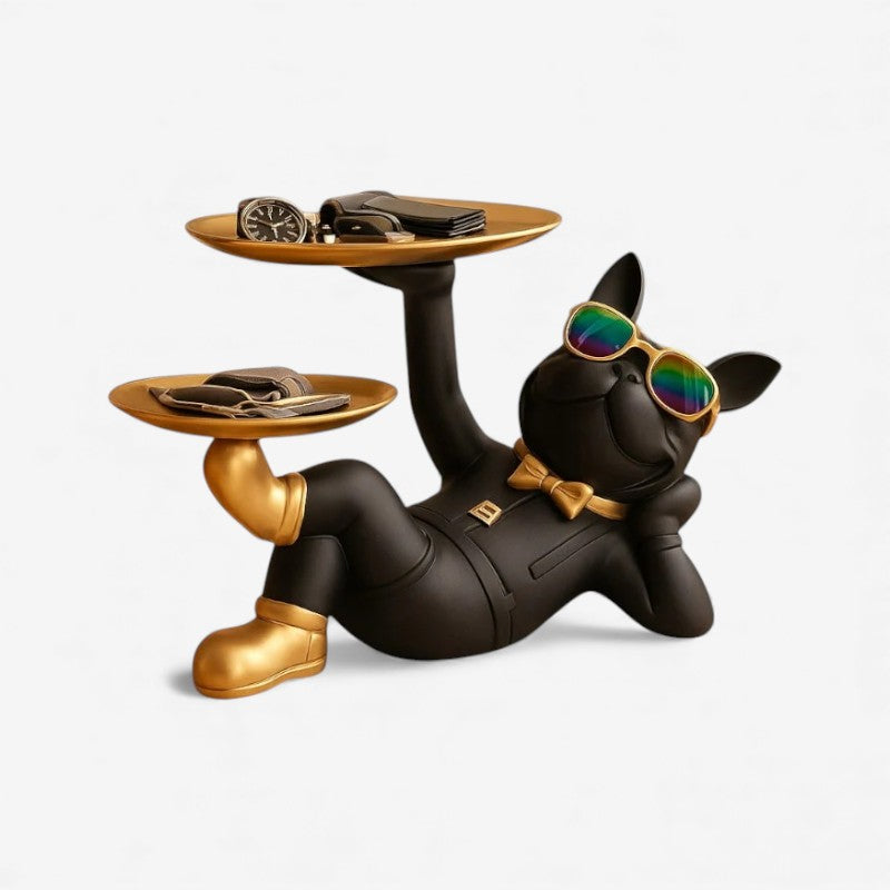 PawGuard – Hondenvormige butlersculptuur met dienblad voor compacte presentatie Velani