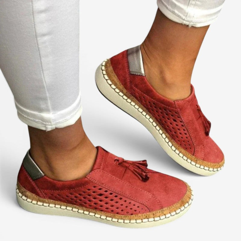 Women's Flat Shoes with Tassel Detail and Non Slip Sole