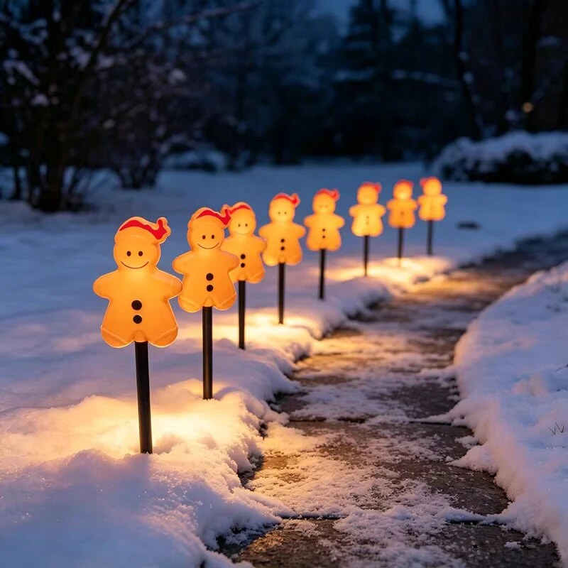 MerryGinger - Led Garden Stake Lights With Gingerbread Design