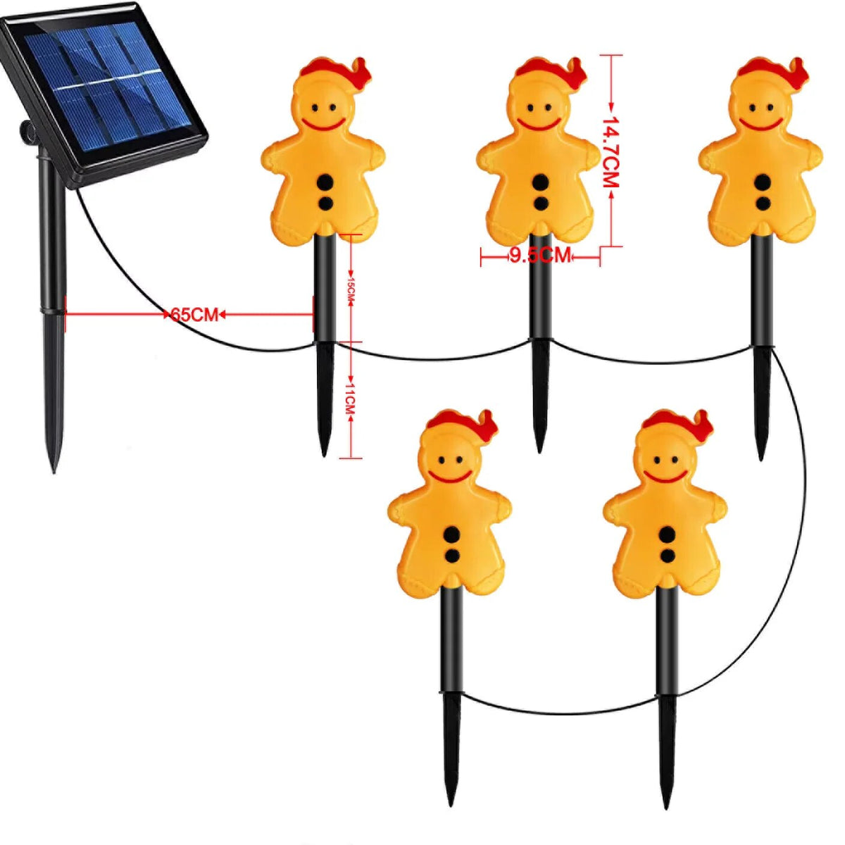MerryGinger - Led Garden Stake Lights With Gingerbread Design