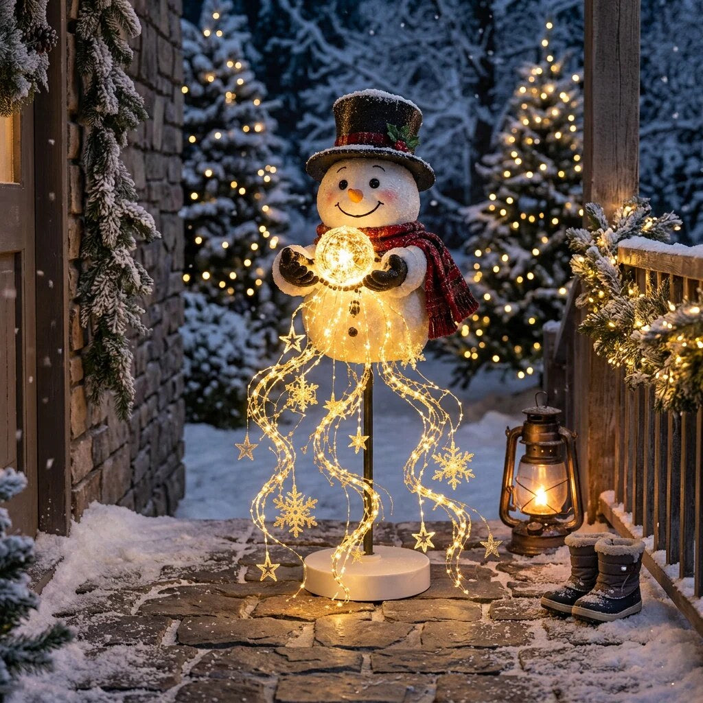 FrostyNoel - Solar Snowman Garden Light With Led Illumination