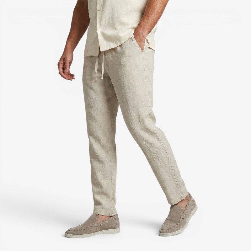 Men's Wide Leg Trousers with Drawstring Waist
