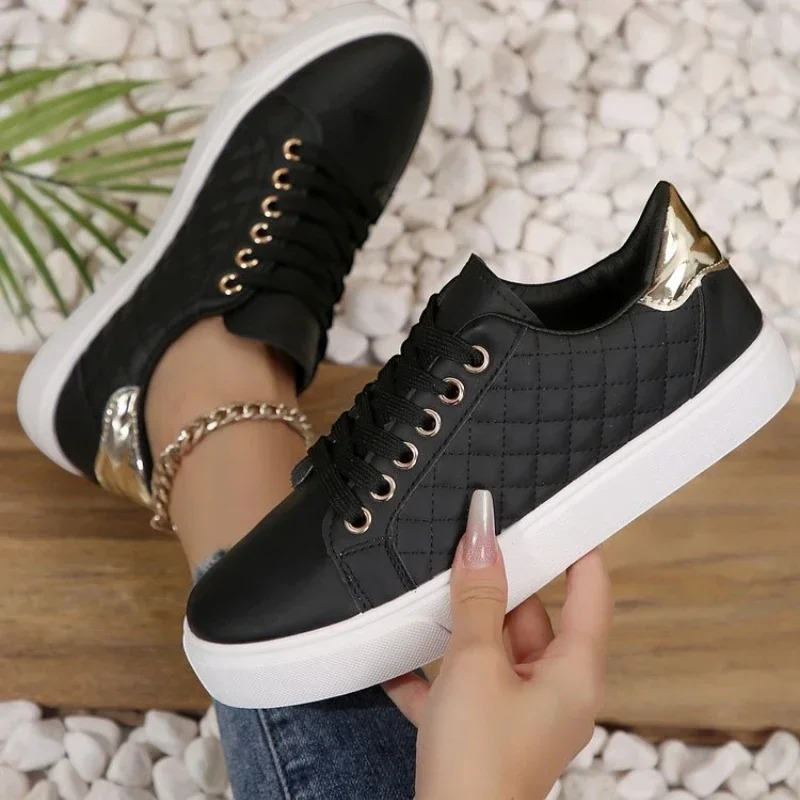 Round Toe Lace-Up Sneakers