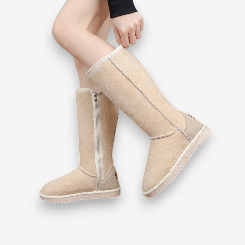Mia – Round Toe Boots with Anti Slip Grip and Zipper Closure