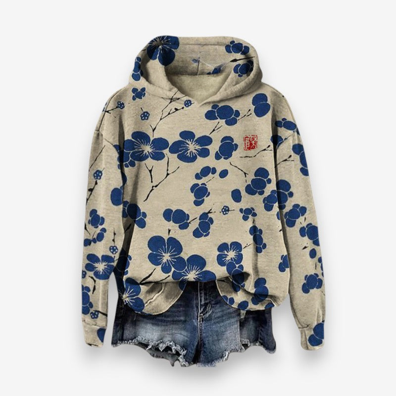 Flora – Long Sleeve Hoodie With Floral Print Design