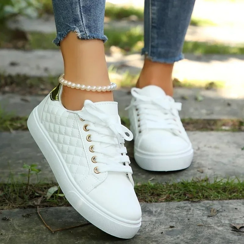 Round Toe Lace-Up Sneakers