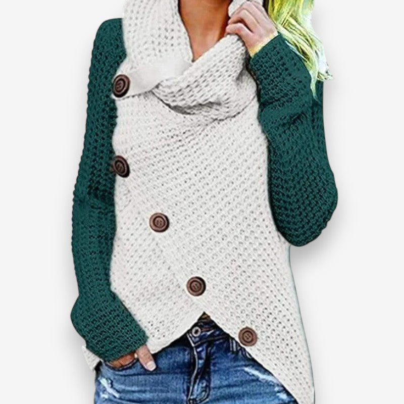 Emma – Long Sleeve Sweater With Button Closure