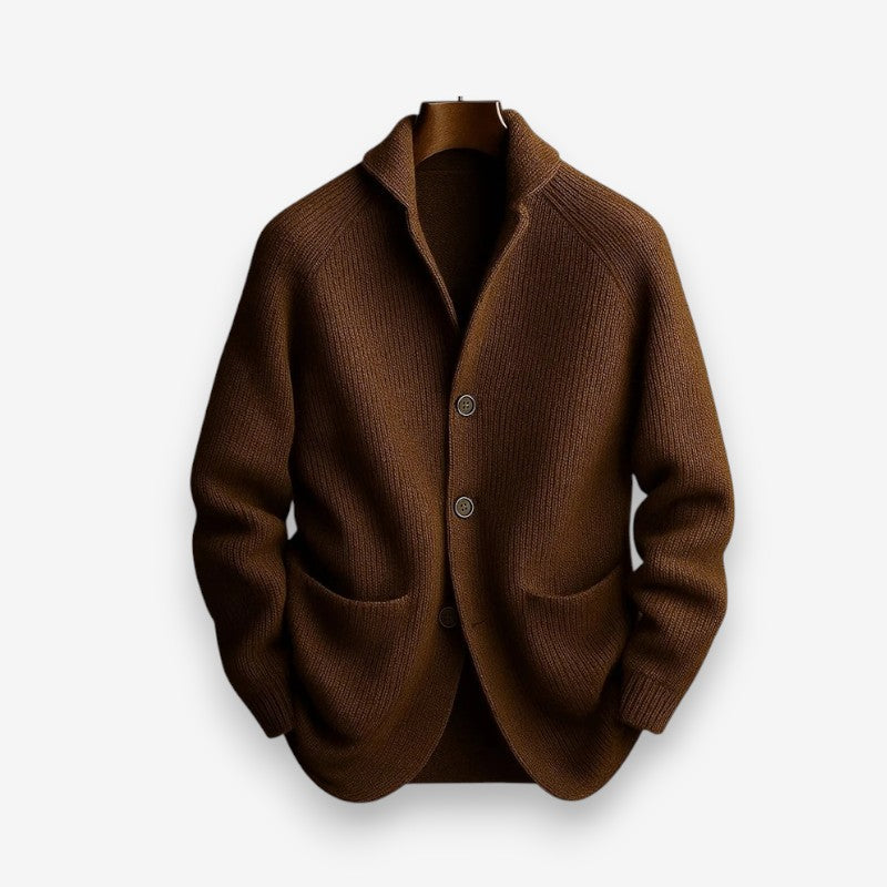 Ryan – Long Sleeve Sweater with Button Closure and Pockets