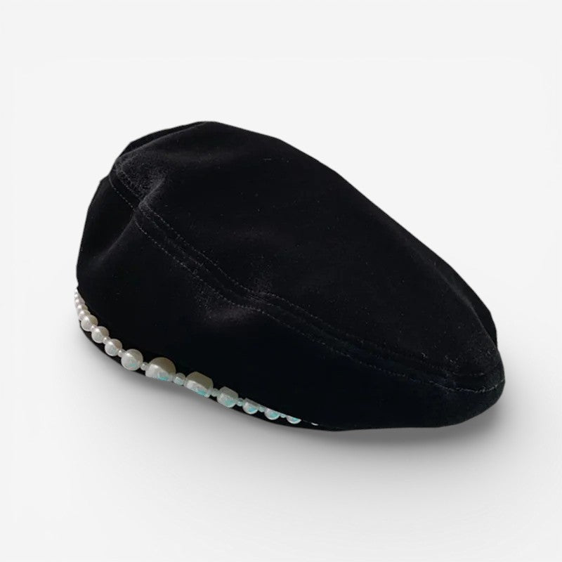 Ella – Round Hat with Pearl Beret Design
