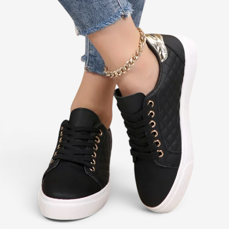 Round Toe Lace-Up Sneakers
