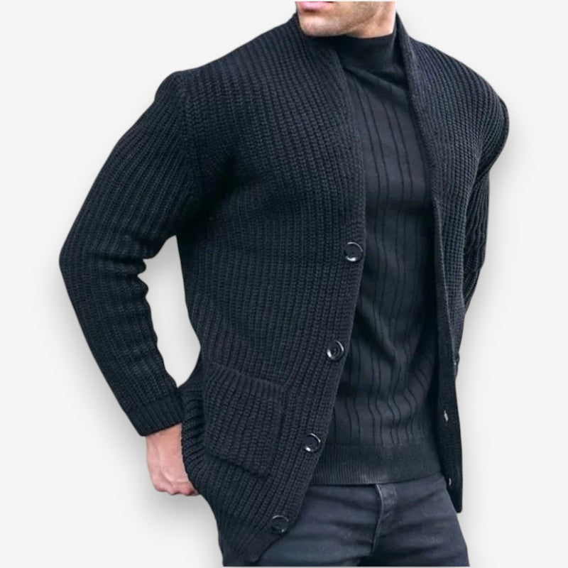 Aaron – Long Sleeve Jacket with Button Closure and Pocket