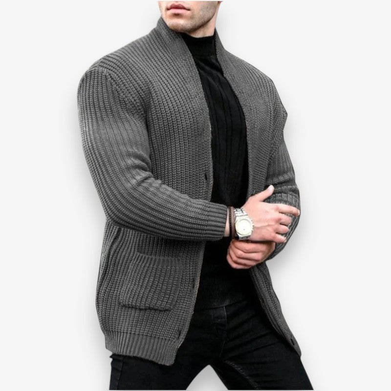 Aaron – Long Sleeve Jacket with Button Closure and Pocket