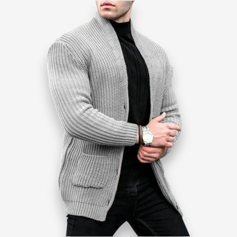 Aaron – Long Sleeve Jacket with Button Closure and Pocket