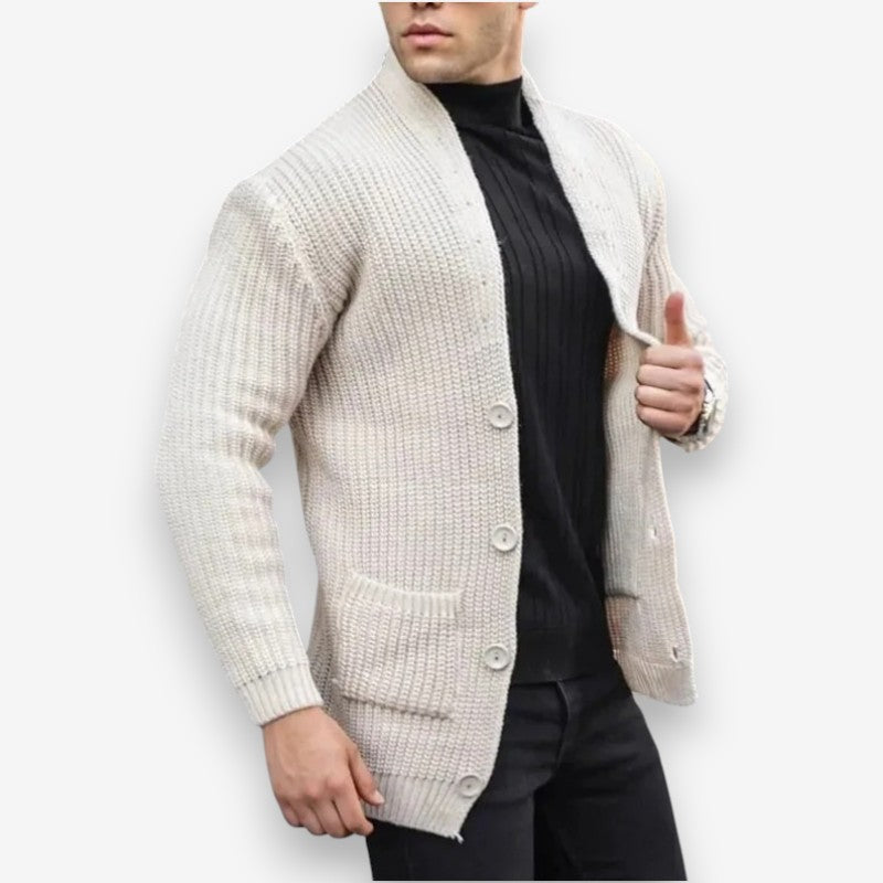 Aaron – Long Sleeve Jacket with Button Closure and Pocket