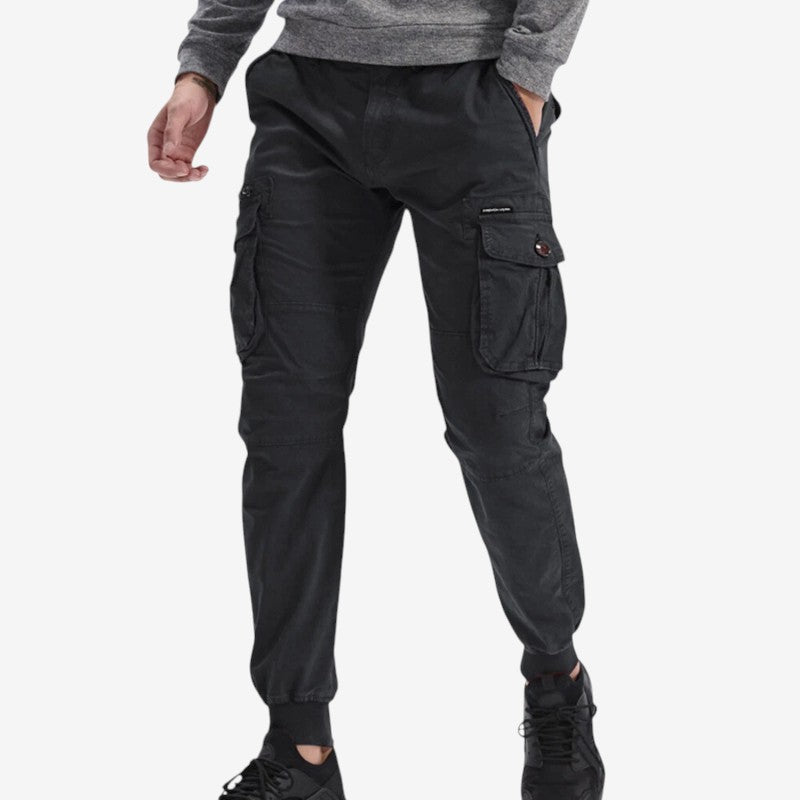 Men's Slim Fit Trousers with Drawstring Waist