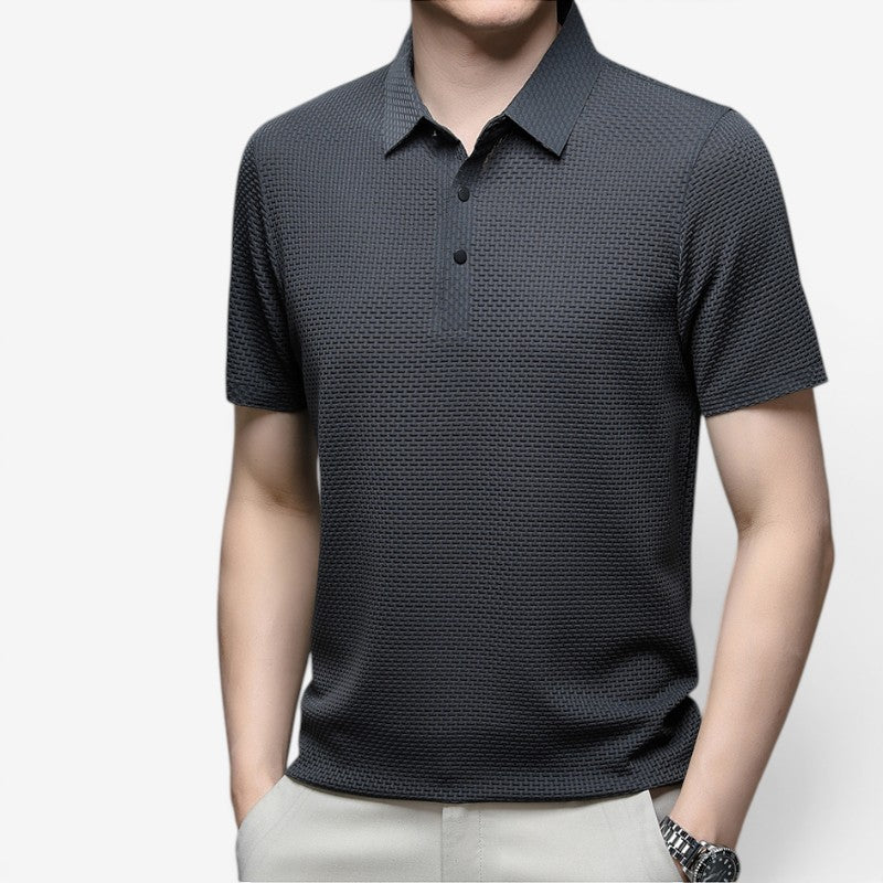Men's Polo Shirt with Short Sleeves And Button Down Design