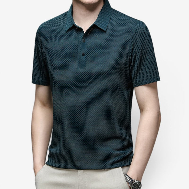 Men's Polo Shirt with Short Sleeves And Button Down Design