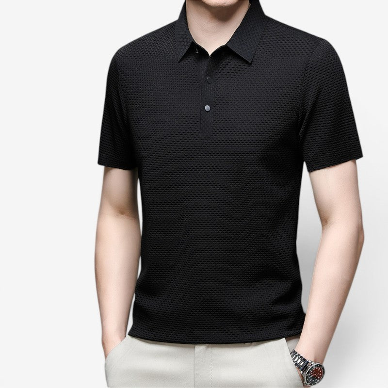 Men's Polo Shirt with Short Sleeves And Button Down Design
