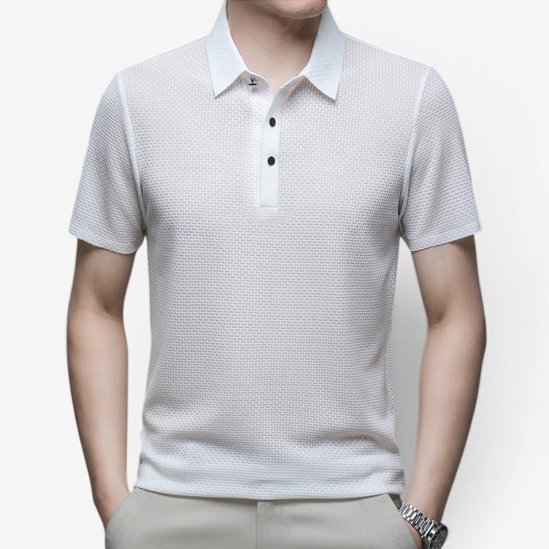 Men's Polo Shirt with Short Sleeves And Button Down Design