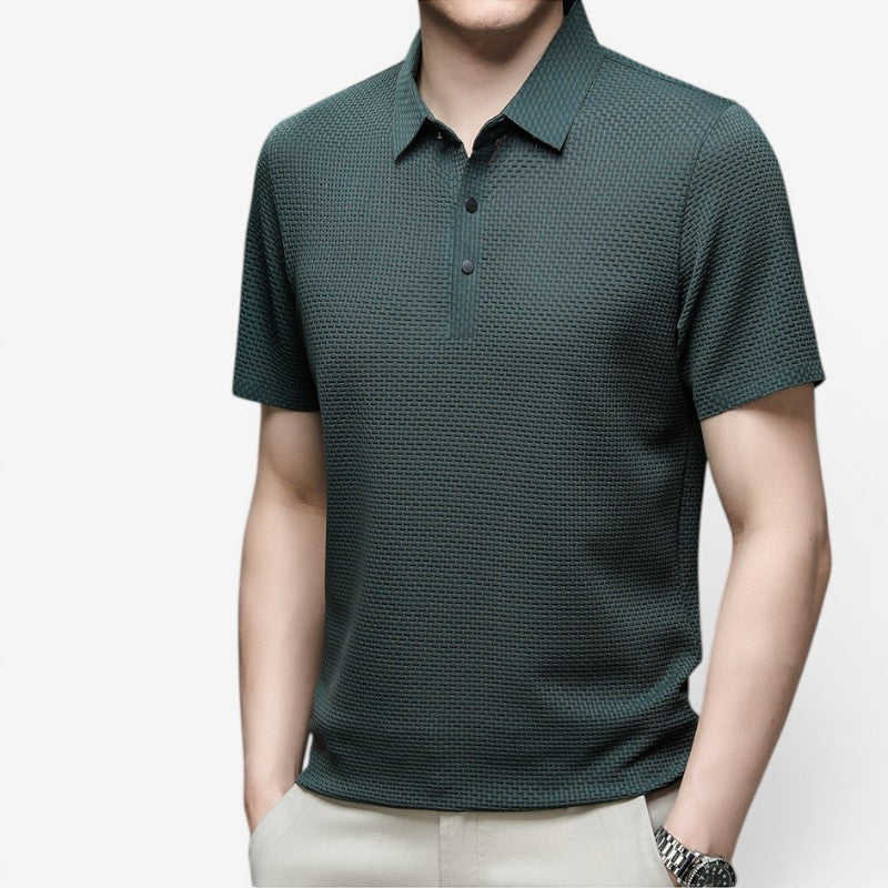 Men's Polo Shirt with Short Sleeves And Button Down Design