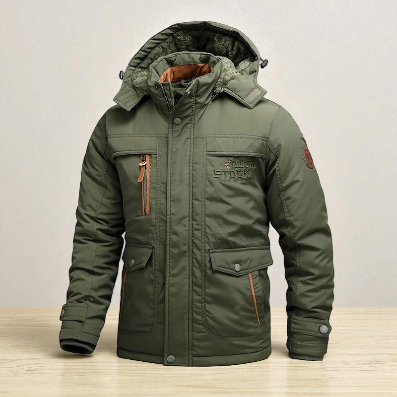 Thomas - Jas met Lange Mouwen Meerdere Zakken en Capuchonontwerp Velani