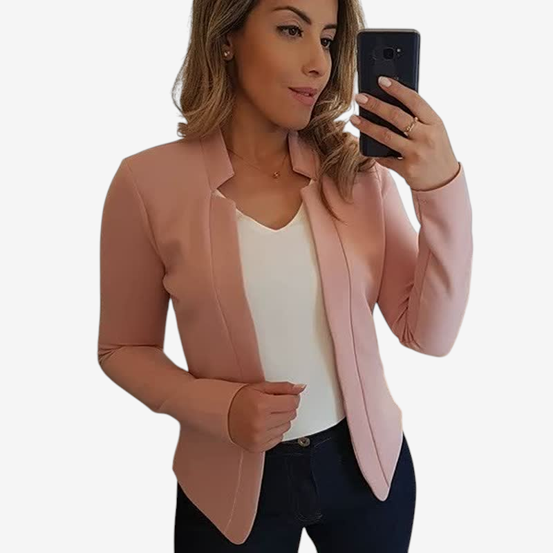 Women’s Stylish Collarless Long Sleeve Blazer