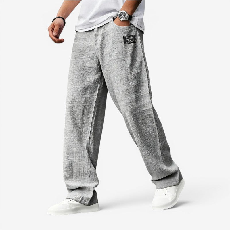 Men's Casual Wide Leg Trousers with Pockets