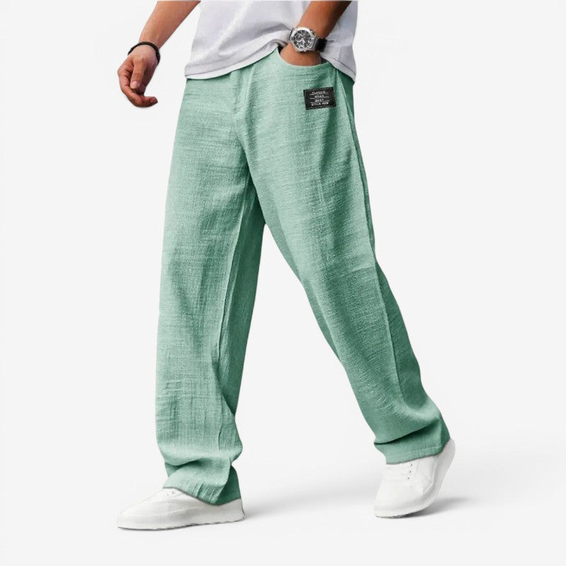 Men's Casual Wide Leg Trousers with Pockets