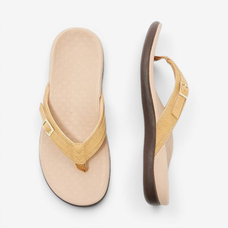 Decorative Buckle Flip-Flop Slippers