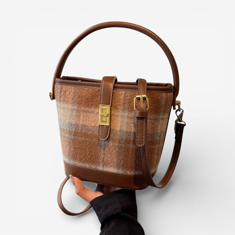 Maelle – Women's Shoulder Bag with Large Storage Space and Checkered Pattern