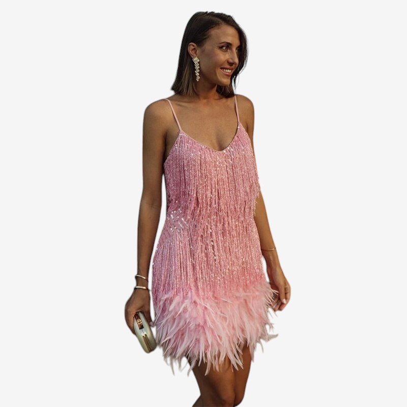 Women Sleeveless V-Neck Mini Dress
