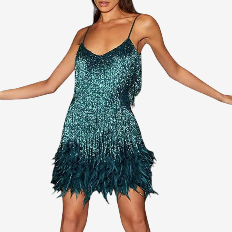 Women Sleeveless V-Neck Mini Dress