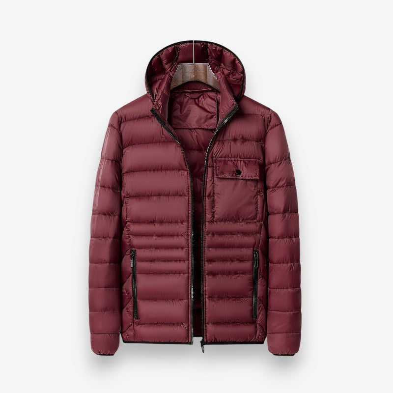 Victor – Long Sleeve Coat with Hoodie and Pocket