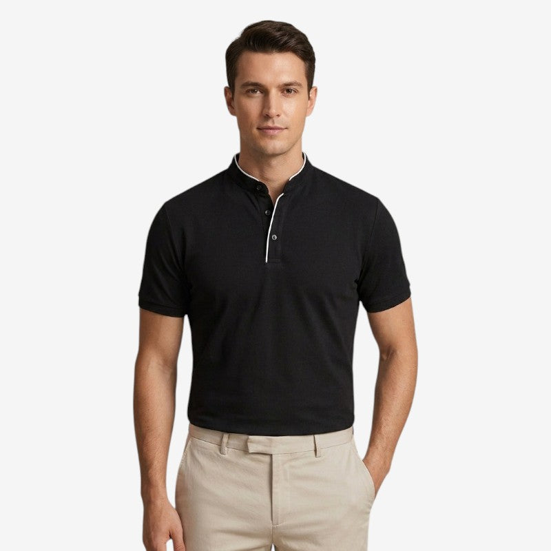 Men's Short Sleeve Stand Collar Polo Shirt