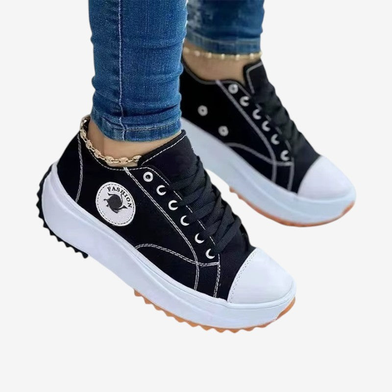 Nancy - Flat Non Slip Lace Up Boots With Round Toe
