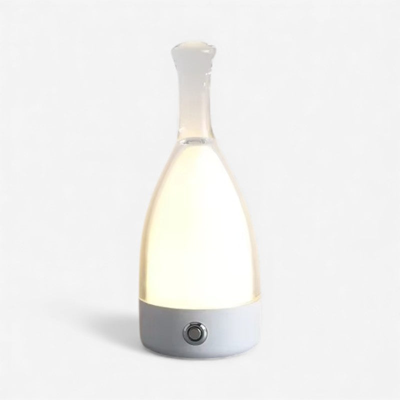 GlowSip – Rechargeable Table Lamp in Bottle Design with Touch Dimming LED