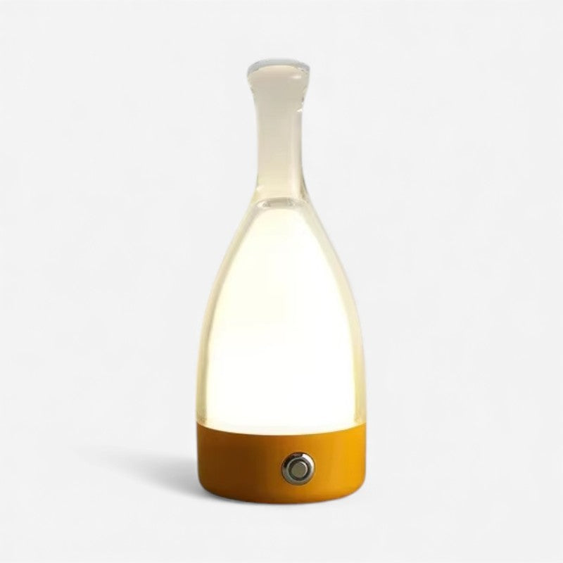 GlowSip – Rechargeable Table Lamp in Bottle Design with Touch Dimming LED