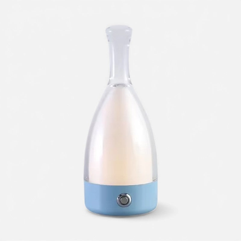 GlowSip – Rechargeable Table Lamp in Bottle Design with Touch Dimming LED