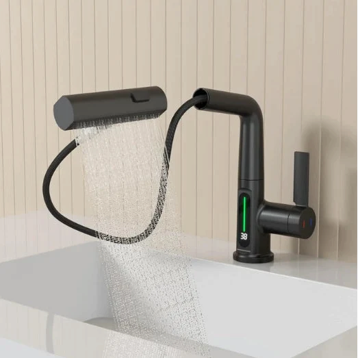 AquaMetric - Kitchen Faucet with Digital Display and Pull-Out Spray