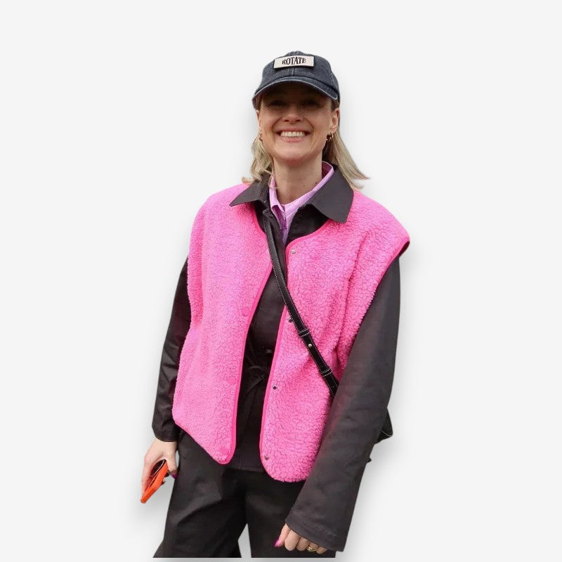 Clara – Round Neck Jacket with Button Closure