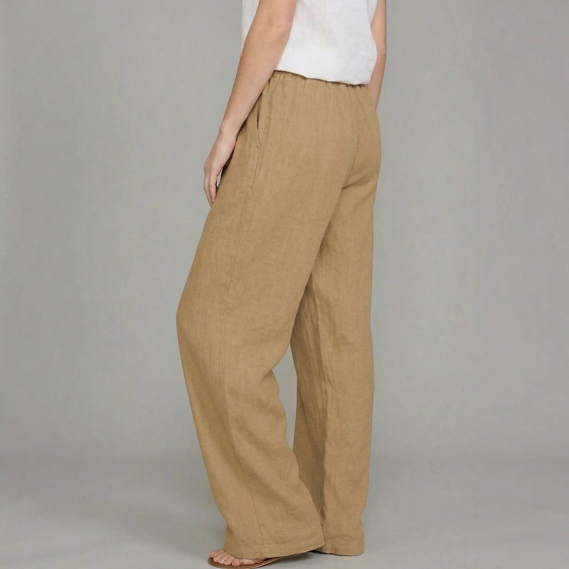 Women's Relaxed Wide Leg Trousers with Elastic Waist