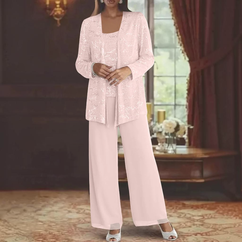 Elegant Women’s Scoop Neck Three-Piece Set