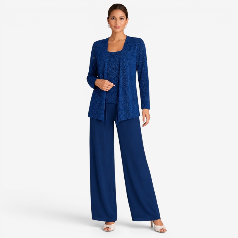 Elegant Women’s Scoop Neck Three-Piece Set