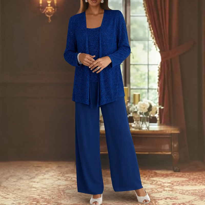Elegant Women’s Scoop Neck Three-Piece Set