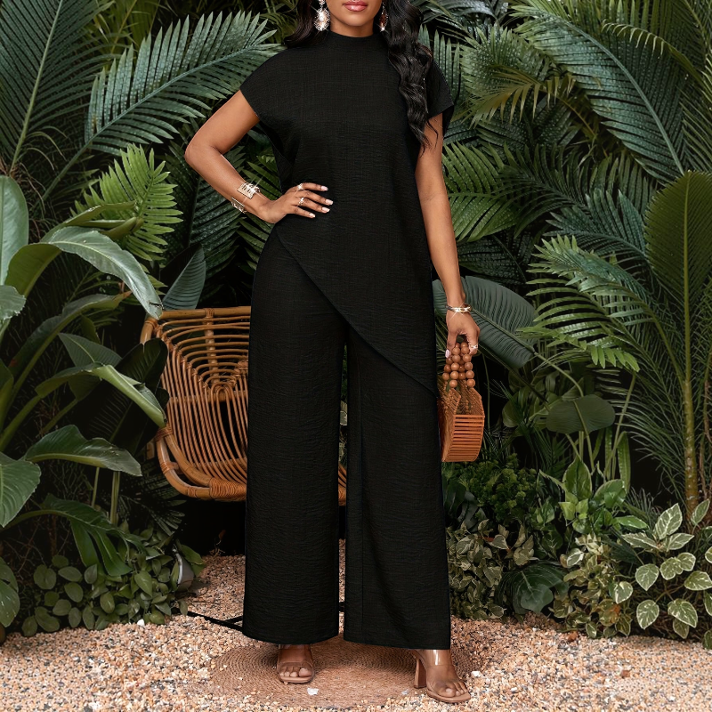 Stylish Women's Round Neck Two-Piece Set